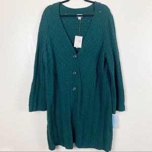 CASLON green sweater cardigan